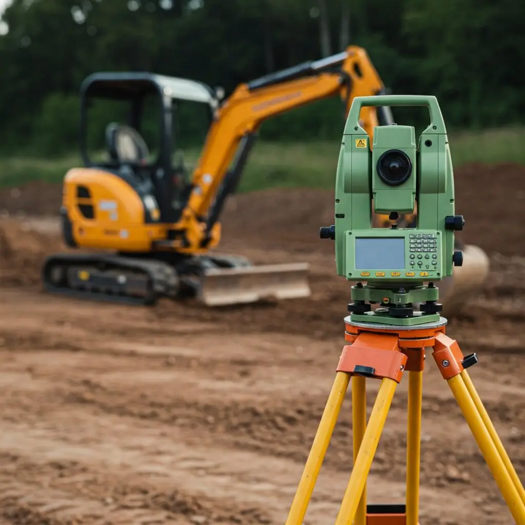 Estação Total medindo